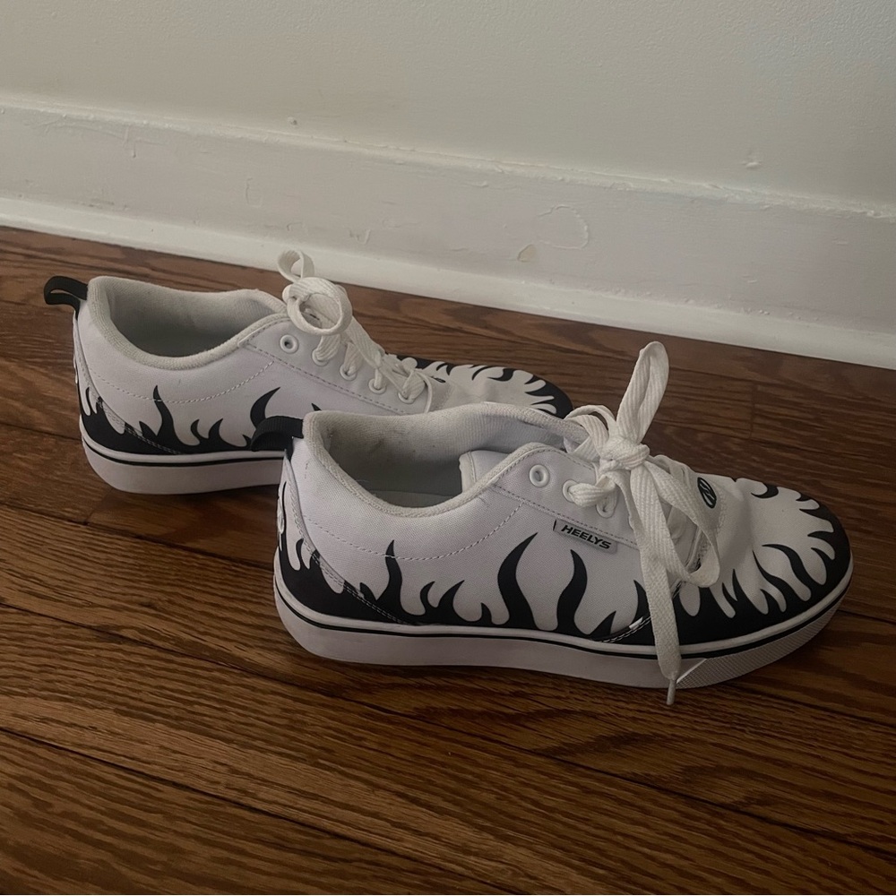 white and black heelys